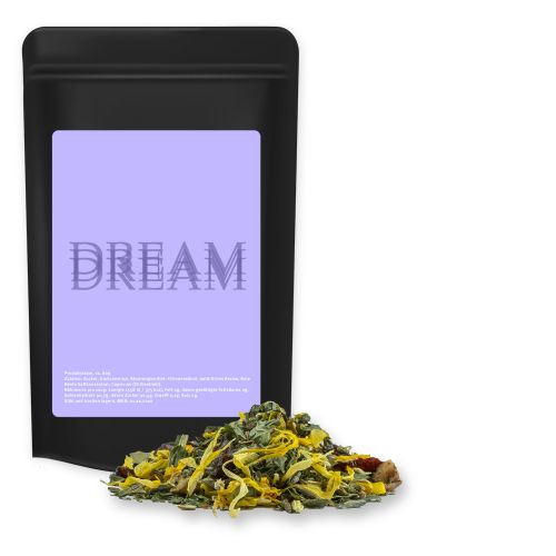 Herbal tea lavender, ca. 21g, midi stand up pouch black with label