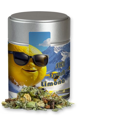 Herbal tea mountain tea & citrus, ca. 40g, metal tin midi silver