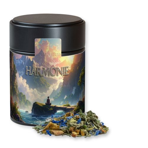 Herbal tea harmony, ca. 35g, metal tin midi black