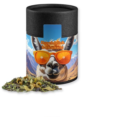 Mate tea orange, ca. 33g, cardboard can midi black