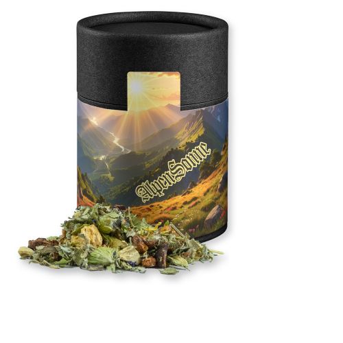 Herbal tea mountain tea & citrus, ca. 27g, cardboard can midi black