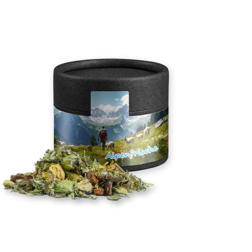Herbal tea mountain tea & citrus, ca. 15g, cardboard can mini black