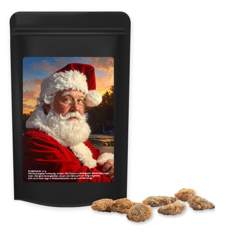 Burnt almonds with no added sugar, ca. 80g, midi stand up pouch black with label